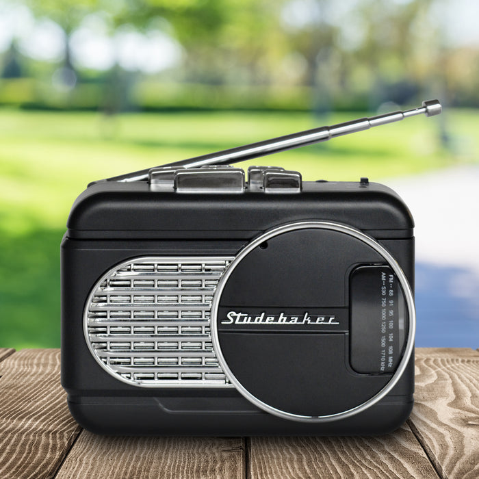 Studebaker Walkabout II Personal Stereo Cassette Player with AM/FM Stereo Radio and Built-in Speaker